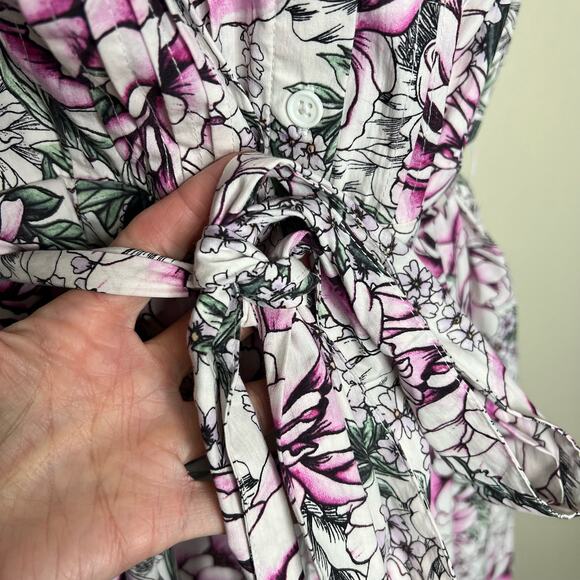NWT Torrid Shirt Dress w Pockets 3X Floral Poplin Belted Mini Pleated Feminine - Picture 8 of 13